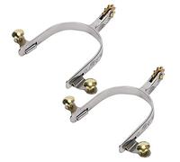 Dam Skerisi 2 Pezzi di speroni per Cavallo in Acciaio Inox, speroni da Stivale in Stile Cowboy Occidentale con Ruota in Ottone e Bottone per Cintura, Design Compatto e Leggero per