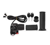 Dam Skerisi Electric Bike Throttle Grip, 48V Twist Speed Control Handle with 4 LED Power Display and Half Lock Safety, Includes Keys and Grips for Modified E Bike SM Interface