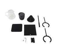 Dam Skerisi Supporto per gocciolatore da caffè, stazione per la preparazione del caffè a doppio strato con brocca in vetro e tazza filtrante in ceramica, supporto per la preparazione manuale d