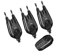 DAM TFX - Set di allarmi per abboccata da pesca, wireless, per pescatori di carpe, predatori e carpe, impermeabile IP66, ricevitore IP66 con orecchie da strappo, avvisi di vibrazione, volume