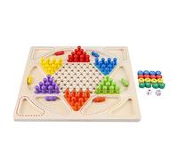 Dama Cinese in Legno, Gioco da Tavolo e Dama Cinese Gioco di strategia Classica di Scacchi in Volo 2 in 1 per Un Massimo di Sei Giocatori Dama a 6 Colori