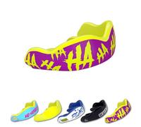 DAMAGE CONTROL Paradenti ad alto impatto, paradenti per sport, boxe, roller derby, hockey, lacrosse bocca paradenti con ultra fit e protezione contro gli urti (adulti, HA HA HA 2.0)