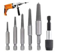 Damaged Bolt Extractor, Stripped Screw Remover Kit, 6 Pieces, Easy-Out Design, Complete Nut Removal Tool Set, Hardened Steel Bits for Mechanics Homeowners Hobbyists Artists Repair and Workshop