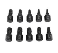 Damaged Screw Extractor Set 10Pcs | 1 / 8in to 13 / 32in CR V Steel Bolt Extractor | Left Hand Spiral Design for Stripped/Corroded/Broken Screws | Automotive & Mechanical