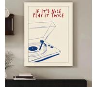 DAMAIART Poster di giradischi di musica moderna, stampa estetica retrò, dipinto su tela per soggiorno, arte murale, decorazione per la casa, 40x60 cm, senza cornice