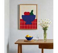 DAMAIART Quadri decorativi a tema frutta, stampe artistiche moderne e minimaliste, adatti per l'arredamento di cucina e soggiorno (30x50 cm/cornice interna)