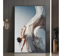 DAMAIART Quadro moderno su tela con stampa di ballerino di danza classica, dipinto a mano, decorazione da parete per sala da ballo, soggiorno, casa, 80x120 cm, senza cornice