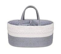 Damaila Baby Diaper Caddy Organizer, 100% cotone corda tote pannolino per bambini cestino di immagazzinaggio pannolino organizzatore per salviette giocattoli baby shower regalo
