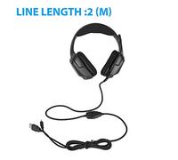 Damaila Cuffie da gioco Lunghezza cavo 2 m, audio surround RGB, auricolare USB con microfono, presa di ingresso diametro 3,5 mm, per laptop Xbox PS4