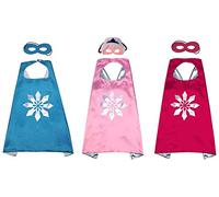 Damaiyyy Costumi per Bambini,Mantello da Supereroe con Maschere 3 Pezzi Maschere 3 Pezzi Mantelli per Bambini Boys Girls Regali di Compleanno Halloween Partito Mascherata Festa Carnival Costume