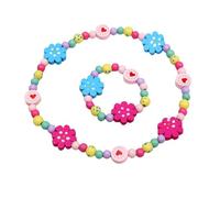 Damaiyyy Set di Gioielli per Collana per Bambine Set,Gioielli Bambina Collana BraccialettiGioielli di Perline in Legno per Alpaca Set di Gioielli per Principessa per Festeggiare Il Compleanno