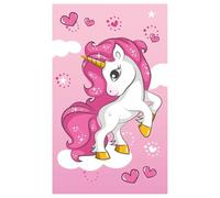 damaloo Asciugamano Bambina 30x50 cm - Unicorno Rosa Magico - 100% Cotone - Morbido e Assorbente - Ideale per Scuola, Asilo, Viaggio - Regalo Originale per Amanti degli Unicorni