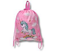 damaloo Sacchetto per l'asilo con unicorno, 25 x 30 cm, per ragazze - Unicorn - Piccola borsa per lo sport - Zaino per l'asilo per ragazze - Kita, Colore: rosa., 25xm x 30cm