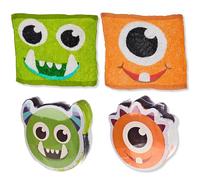 damaloo Set 2 Asciugamani Magici Bambini Motivo Mostri - Magic Towel Idea Regalo Divertente - Asciugamano Compatto per Maschi e Femmine - Mini Asciugamani 29x24 cm in Poliestere