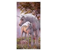 damaloo Telo mare bambini grande Unicorno con puledro - Asciugamano da bagno per ragazze, ragazzi e adulti - Asciugamano in cotone 70x140