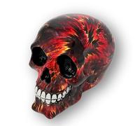 damaloo Teschio decorativo nero e rosso lucido - teschio scuro Romance - scheletro - decorazione spaventosa - teschio giorno della scultura morta - decorazione spaventosa Halloween - Steampunk Gothic