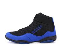 DAMANDO Scarpe da Boxe da Donna, Leggero Wrestling Sneaker Suola in Gomma Scarpe da Karate per Sparring Femminile Boxers Trainers,Blu,37 EU