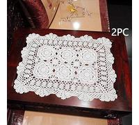 Damanni Centrini rettangolari in cotone lavorato a mano all'uncinetto, 40,6 x 61 cm, per tavolino da caffè, comò, sciarpa, decorazione, set da 2 pezzi Giardino 16x19 Inch Infradito colorati estivi,