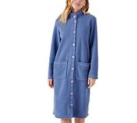 Damart Abito da Camera in Pile Termico a Maniche Lunghe Vestaglia, Blu Ghiaccio, XS Donna