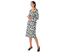 Damart - Abito da donna crespa, Nero Fiorito, 38-40