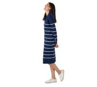 Damart - Abito-Pullover Collo A Righe Donna, Blu marino, 54-56