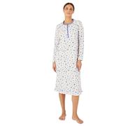 Damart Camicia da Notte in Thermolactyl con Coprispalle Donna Maglia Lunga, Blu Fiorito, 50-52 (XL)