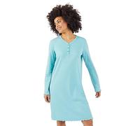 Damart - Camicia Da Notte Maglia A Costine Donna, verde turchese, M