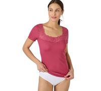 Damart Maglietta a maniche corte, morbida, setosa, Thermolact, maglia da donna, rosa lampone, XL