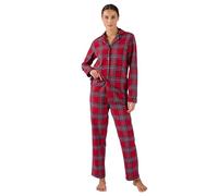 Damart - Pigiama Flanella Cotone Stampato Donna, Rosso Piastrelle, XL