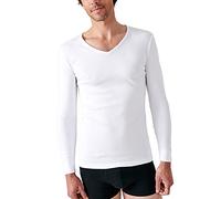 Damart T-Shirt con Scollo a V, Interlock Thermolactyl, Maniche Lunghe Bianco L
