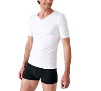 Damart T-Shirt con Scollo a V, Maniche Corte, Filato Classico in Thermolactyl Bianco L