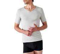 Damart T-Shirt con Scollo a V, Maniche Corte, Filato Classico in Thermolactyl Grigio Cina M