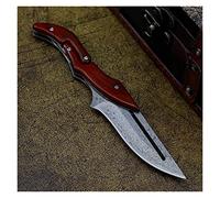 Damasco pieghevole coltello D2 acciaio pieghevole coltello da tasca all'aperto coltello da tasca giungla con coltello a lama fissa con manico in legno di pera coltelli (Color : H zdd1 A)
