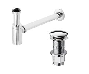 Damast - Kit montaggio piletta click clack + sifone tondo