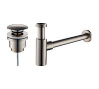 Damast - Set piletta e sifone per lavabo in Colore Acciaio Spazzolato Modello Tondo KITSCA4 - RUB7745 - Nichel Spazzolato