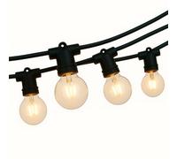 damastoreitalia Catenaria di Luci da Esterno 10m, IP65, Luce calda, Attacco E12, 10 Portalampade con lampadine - Prolungabile fino a 3 Pezzi