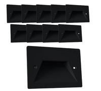 damastoreitalia Faretto segnapassi da esterno lampada da muro IP65 LED 3W ad incasso per scatola cassetta 503 scale giardino viale gradini nero bianco o grigio (Nero - Luce fredda 6500K)