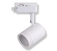 damastoreitalia Faretto Track Light per Binario Monofase GU10 Nero Orientabile in Alluminio per Illuminazione Interni (Bianco)