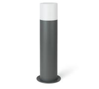 damastoreitalia Lampione paletto da giardino esterno in alluminio con attacco E27 12W 1160 lm Luce Fredda 6500K IP54 impermeabile moderno (Grigio - Luce fredda 6500K)