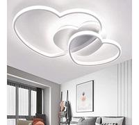 damastoreitalia Plafoniera a led da interno moderna a soffitto lampada lampadario adatta per camera da letto salone soggiorno solotto cucina locali commerciali 33W (Doppio cuore - Luce fredda 6500K)