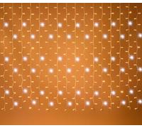 damastoreitalia Tenda Luminosa Natalizia 3x0,8m 128 LED Maxiled - 100 Luce Calda + 28 Flash Fredda, Prolungabile fino a 12m, 220V IP44 con Spina Schuko per Esterno