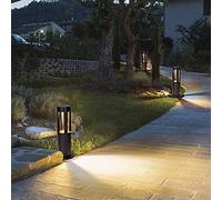 Damastoreitalia Universo Lampioncino Lampione a LED da Giardino Nero, 12W IP65, Palo da Esterno Moderno in Alluminio per Vialetti e Giardini (58,5cm, Bianco naturale)