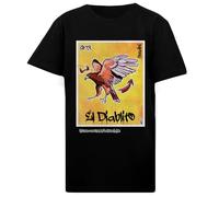DAMBOTEE El Diablito Il Piccolo Diavolo T-Shirt Nero in Cotone per Bambini con Collo Giro Kids Black Cotton Crewneck T-Shirt