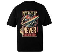 DAMBOTEE Non Arrenderti Mai T-Shirt Oversize Unisex in Cotone Nero