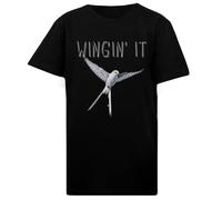 DAMBOTEE Wingspan Gioco da Tavolo Wingin It T-Shirt Nero in Cotone per Bambini con Collo Giro Kids Black Cotton Crewneck T-Shirt