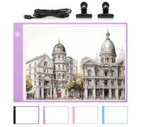 Damcyer LED Tavoletta Luminosa A4, Lavagna Luminosa per Disegnare, Light Board Acrilico con Luminosità Regolabile, Ultrasottile Lavagna Luminosa per Pittura Diamante, Animazione, Progettazione, Viola