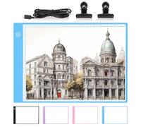 Damcyer LED Tavoletta Luminosa A4, Lavagna Luminosa per Disegnare, Light Board Acrilico con Luminosità Regolabile, Ultrasottile Lavagna Luminosa per Pittura Diamante, Animazione, Progettazione, Blu