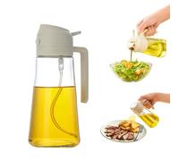 DAMDAM GO Oliera spray e dispenser di olio 2 in 1, flacone di vetro antigoccia e antiscivolo, 430 ml, spray di olio per cucina, friggitrice ad aria, insalate e barbecue
