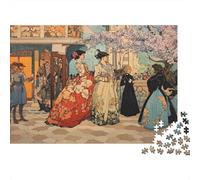 Dame di Corte Europea Vintage Puzzle 1000 Pezzi Gioco di Puzzle 1000 Pezzi Carta Spring Garden Scene Relax Famiglia Regalo Decorazione 52x38cm/1000pcs