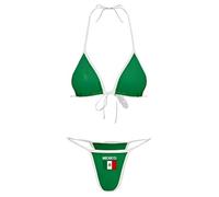 Damen Bikini-Set aus Polyester-Stoff, mit Push-up-Schnitt, passend Fuer Strand, Pool, Urlaub und Sommerreise, mit glatter Ausrichtung Fuer Strand, Pool, Urlaub und sonnige Tage klarer, Verde, L